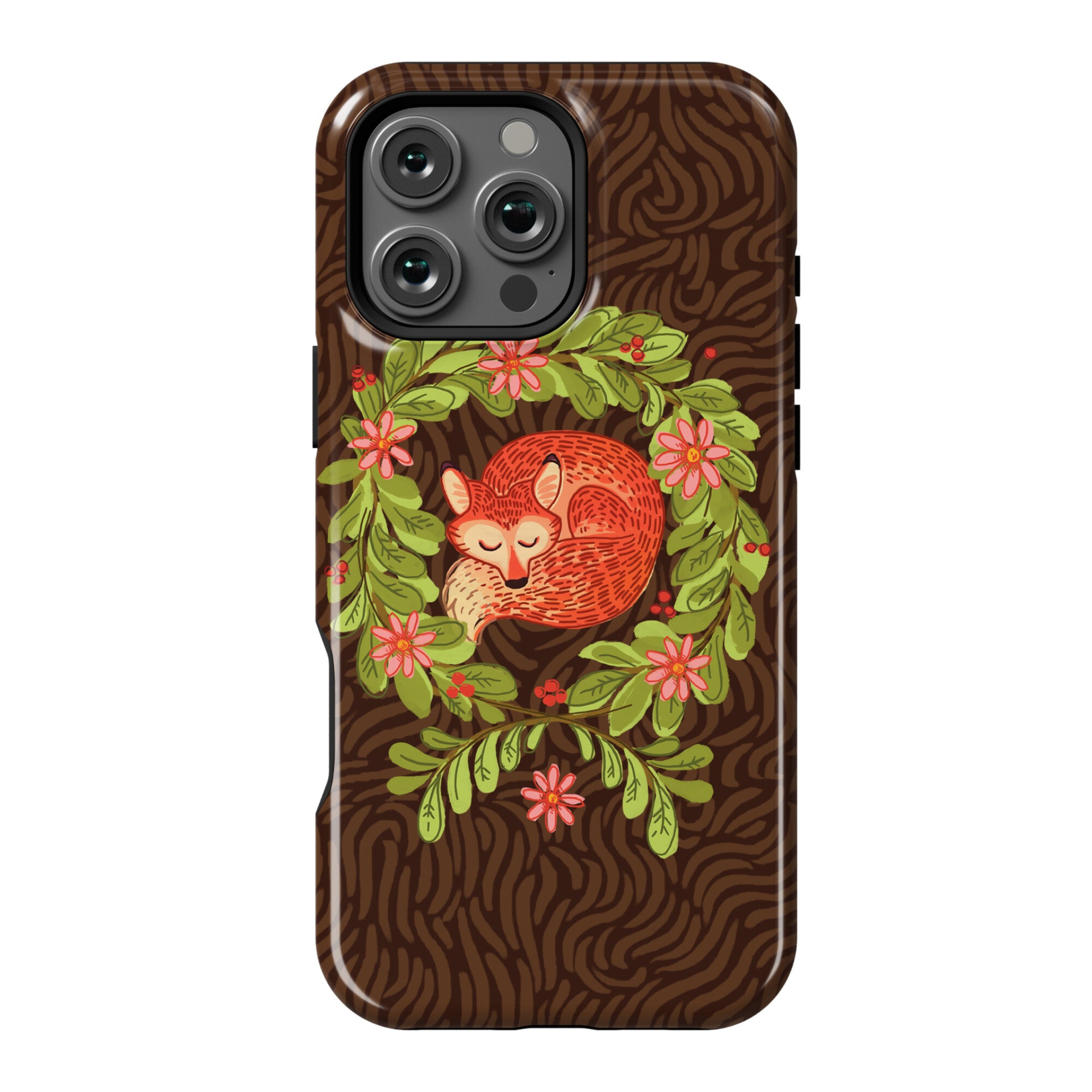 Sleeping Fox Wreath Phone Case